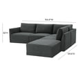 thumbnail image 5 of Tov Furniture Willow Charcoal Modular RAF Sectional, 5 of 6