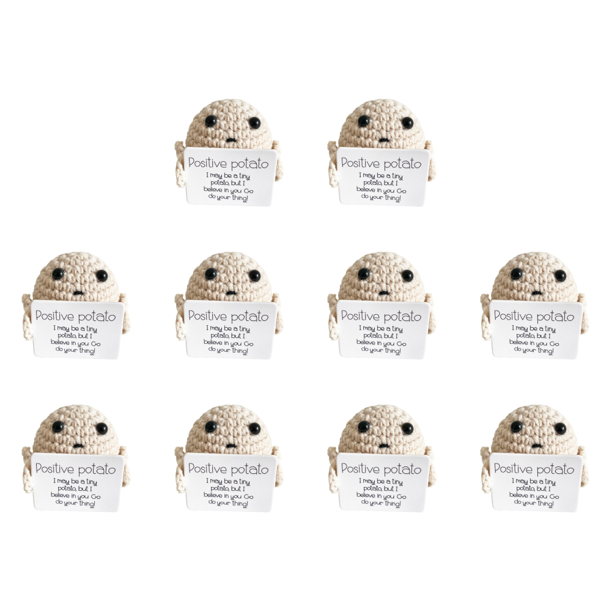 Lindo juguete de patata con tarjeta positiva regalos para niños adultos (patata pequeña-P) beige