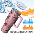 thumbnail image 5 of OBREWU Shiba Inu Dog and Flower Floral Tumbler with Handle and Lid,Shiba Inu Dog and Flower Floral 40oz Double Wall Vacuum Insulated Tumbler,Cups Gift for Women and Men, 5 of 7