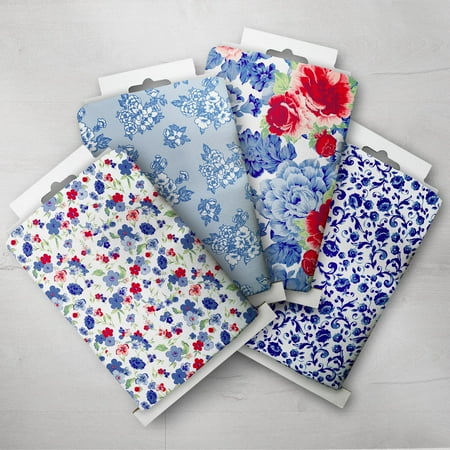 The Pioneer Woman 44" x 4 Yard Cotton 4 Piece Heritage Floral Precut Bundle Fabric, Multicolor