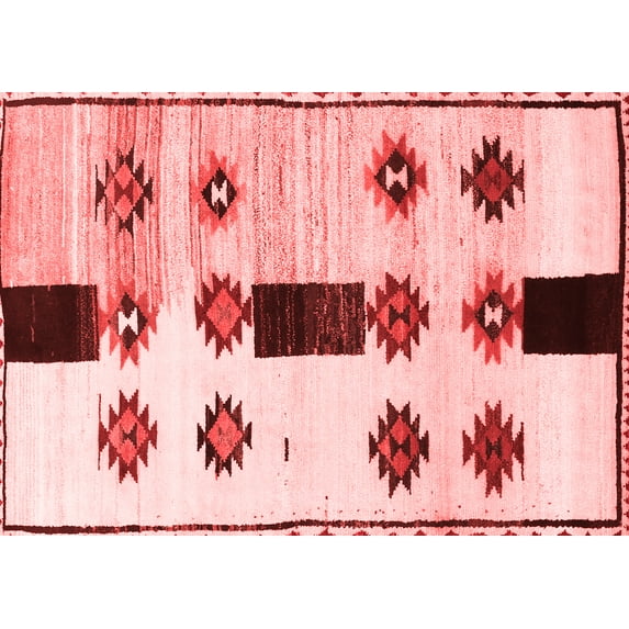Ahgly Company Indoor Rectangle Southwestern Red Country Area Rugs, 2' x 4'