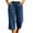 Navy, variant on Cloaraye Cotton Capri Pants for Women Elastic Waist Wide Leg Cropped Pants with Pockets Solid Color Casual 3/4 Length Palazzo Pants