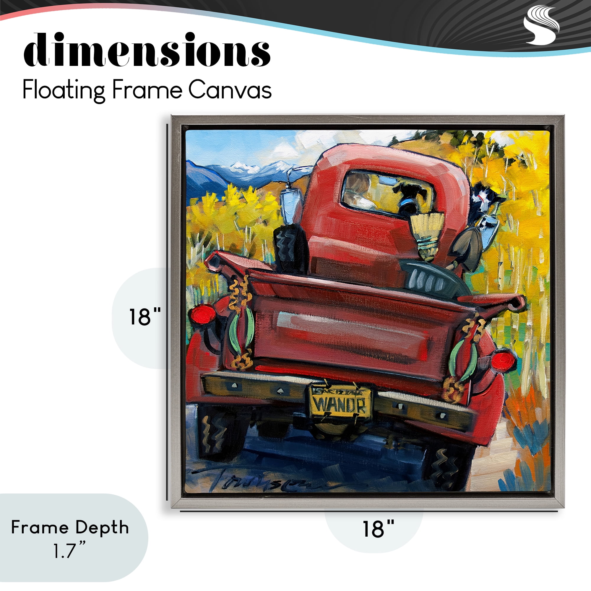 Stupell Industries Wander Truck Through Wheat Grass Gray Framed Floater Canvas Wall Art, design by CR Townsend