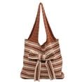 thumbnail image 3 of 9060 Bolso Informal A Rayas Punto Con Lazo Bolso Hombro Gran Capacidad (negro), 3 of 6