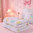thumbnail image 5 of meiyoeat Watercolor Kawaii Stars Kids Zipper Full Size Comforter Sets with Fitted Sheet and 2 Pillowcases,Personalized Letter K Gifts Zipper Bedding Set For Girl,Pink Reversible,4-Piece, 5 of 7