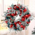 thumbnail image 3 of Adeeing Corona de Navidad para puerta de entrada, corona de puerta de Navidad con cinta roja y verde, adornos de bola roja para puerta, ventana, manto, decoración navideña para interiores y, 3 of 4