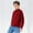 Red, variant on JUSLIO Boys Hoodie Collar Half Zip Hoodless Sweatshirt Solid Color Athletic Long Sleeve Tops Sweatshirts Blue(5 Years）