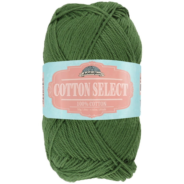 JubileeYarn Cotton Select Yarn - Sport Weight - 50g/Skein - Shades of Green  - 4 Skeins