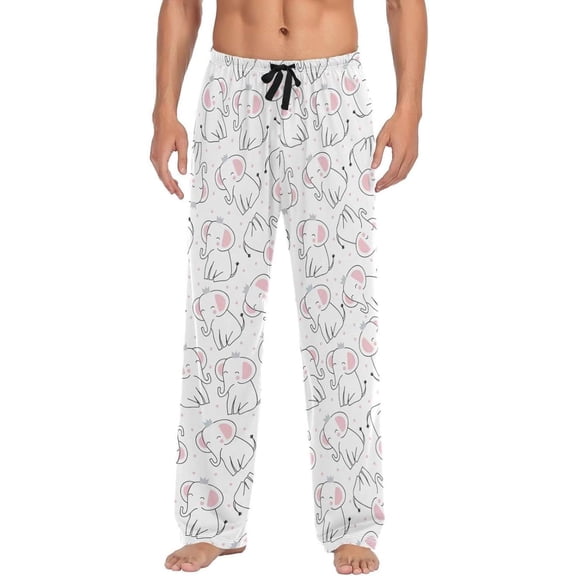 GZHJMY Elephant Pajama Pants for Men, Lounge Pants Lightweight Men Pajama Bottoms with Drawstring Pockets, Christmas New Year Birthday Gifts, XX-Large