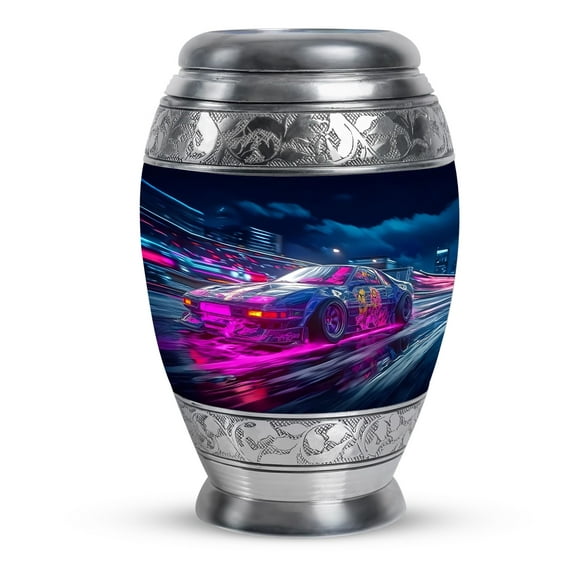 KARYLIZ Classic Car Urns - Large Urn For Human Ashes Adult Male - Racer Car Cremains Memorials - Cremation Funeral Urn For Human Ashes Adult - Urns For Human Ashes Adult Man (Size 10inch)