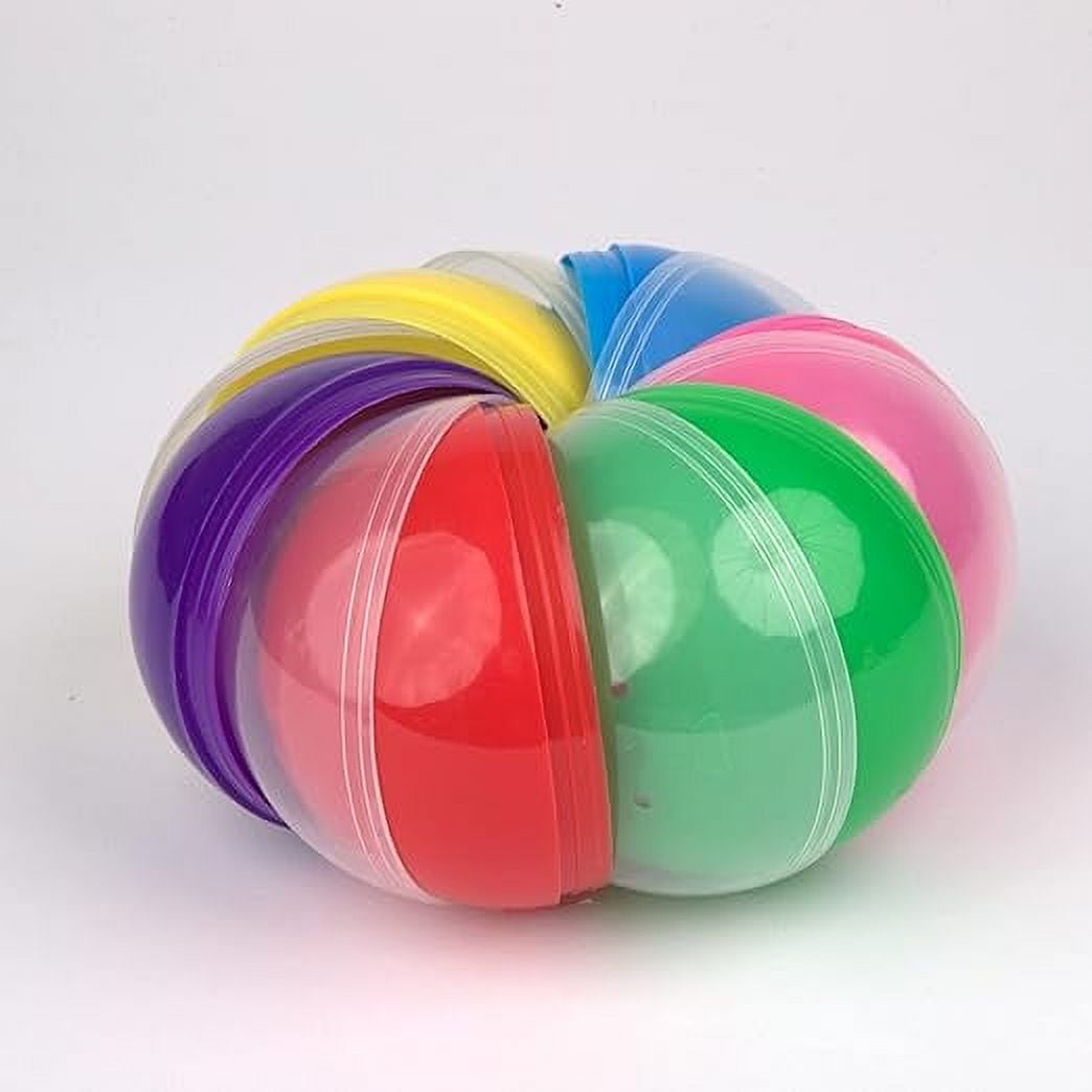 Vending Machine Capsules - 3.9 Inch Empty Plastic Capsules - 6 Pcs Clear-Colored Round Capsules - 100 mm Toy Capsules - Empty Capsule Balls for Prizes - Candy Hunt Containers - Bath Bombs Molds