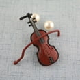 thumbnail image 4 of 10 Uds colgantes colgantes de Navidad violín de grano de madera artesanías delicados adornos colgantes de oficina en casa decoración DIY, 4 of 5