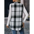 thumbnail image 3 of Cuteduck Womens Sleeveless Plaid Vest Wool Blazer Jackets Cardigan Outerwear Fall Winter Tops, 3 of 10