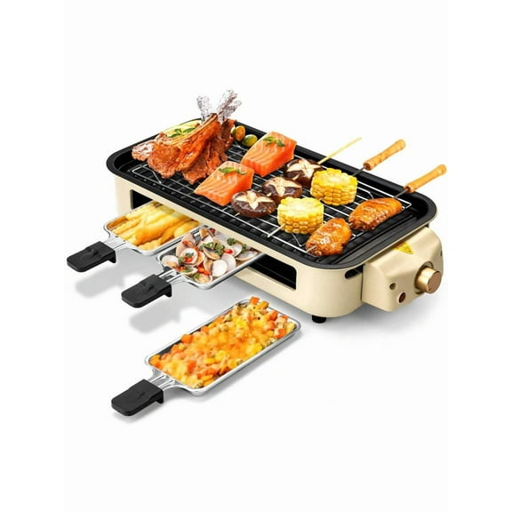 Indoor Smokeless Grill Electric，Non-Stick Korean BBQ Plate 1500W，Removable Temperature Control，Perfect For 2026