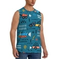 thumbnail image 2 of Pofeuu Construction Trucks Print Men's Muscle T-Shirt, Sleeveless, Muscle Tank, Classic Muscle Tee Top For Men Casual Sleeveless Muscle T-Shirt Trendy Clothes-Small, 2 of 7
