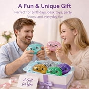 Glitter Dumpling Squishy Toys with Steamer Box, Glitter Dumpling Squishies Mystery Box Squeeze Toys, Squishy Dumpling Fidget Toys for Adults, Stress Relief Sensory Toys(Gold)