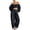 Black, variant on Womens Off Shoulder Linen Blend Two Piece Outfit Puff Sleeve Crop Top and High Waist Wide Leg Pants with Pockets Loose Casual Matching Set