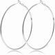 thumbnail image 1 of Chenchen 2mm Sterling Silver Big Hoop Earrings For Women - Large Hypoallergenic Circle Endless Thin Oversize Silver Hoops, 1 of 1