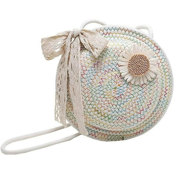 Kukuzhu Women Straw Small Tote Bag Summer Woven Handmade Elegant Beach Travel Shoulder Bag