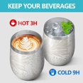 thumbnail image 4 of Floral 12oz Stainless Steel Insulated Wine Tumbler with Lid and Straw – Double Wall Vacuum Mug for Hot & Cold Drinks, 304 Steel Interior, Sweat-Free Design,Thanksgiving,Christmas, Spring,Flower, 4 of 5