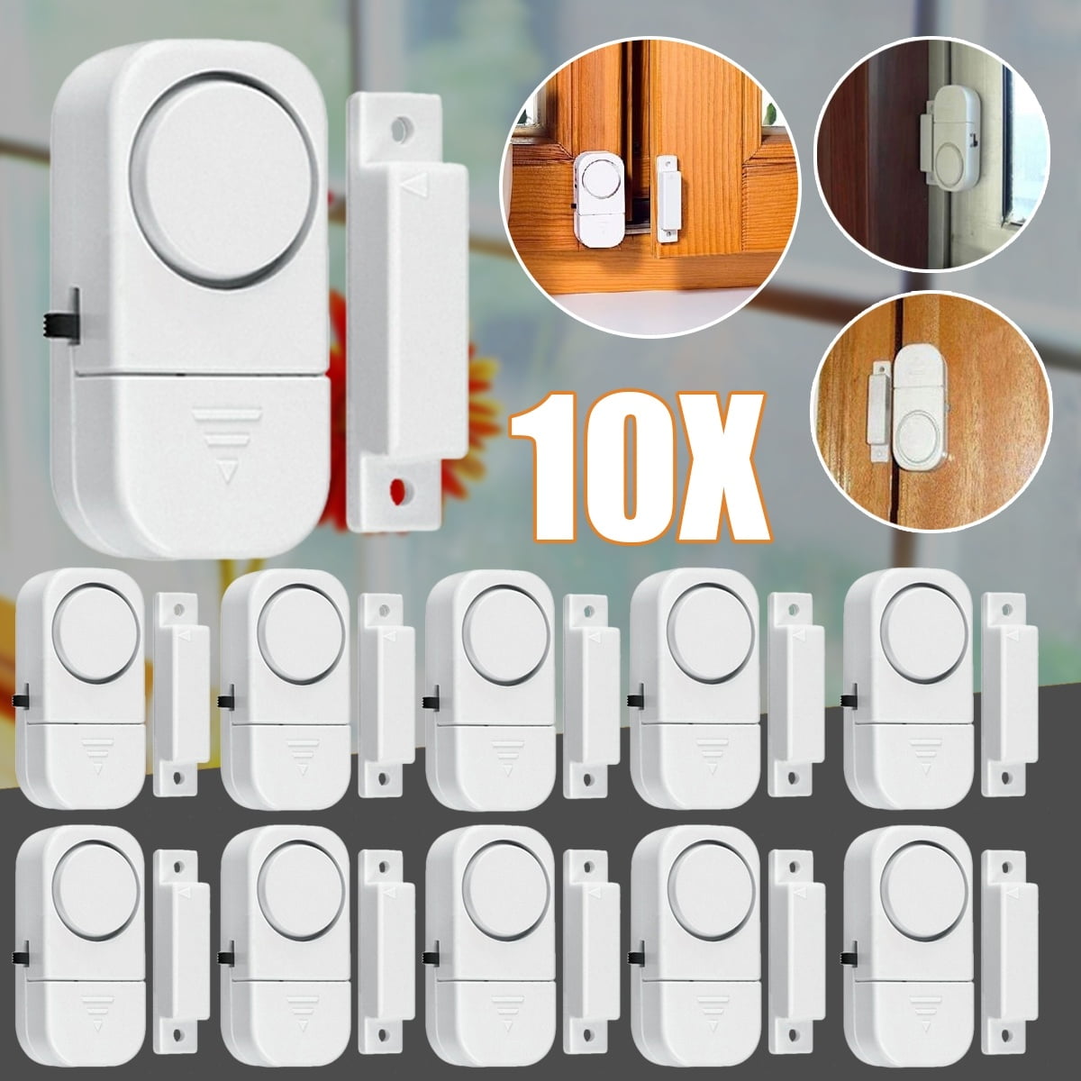 Window Alarm, 10Pack Mini Wireless Window Door Entry Alarm Burglar