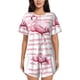 thumbnail image 1 of Fotbe Flamingo Conjunto de Pijama Estampado para Mujer, 2 Piezas, Ropa de Dormir con Camiseta de Manga Corta y Shorts Suaves-Medium, 1 of 6
