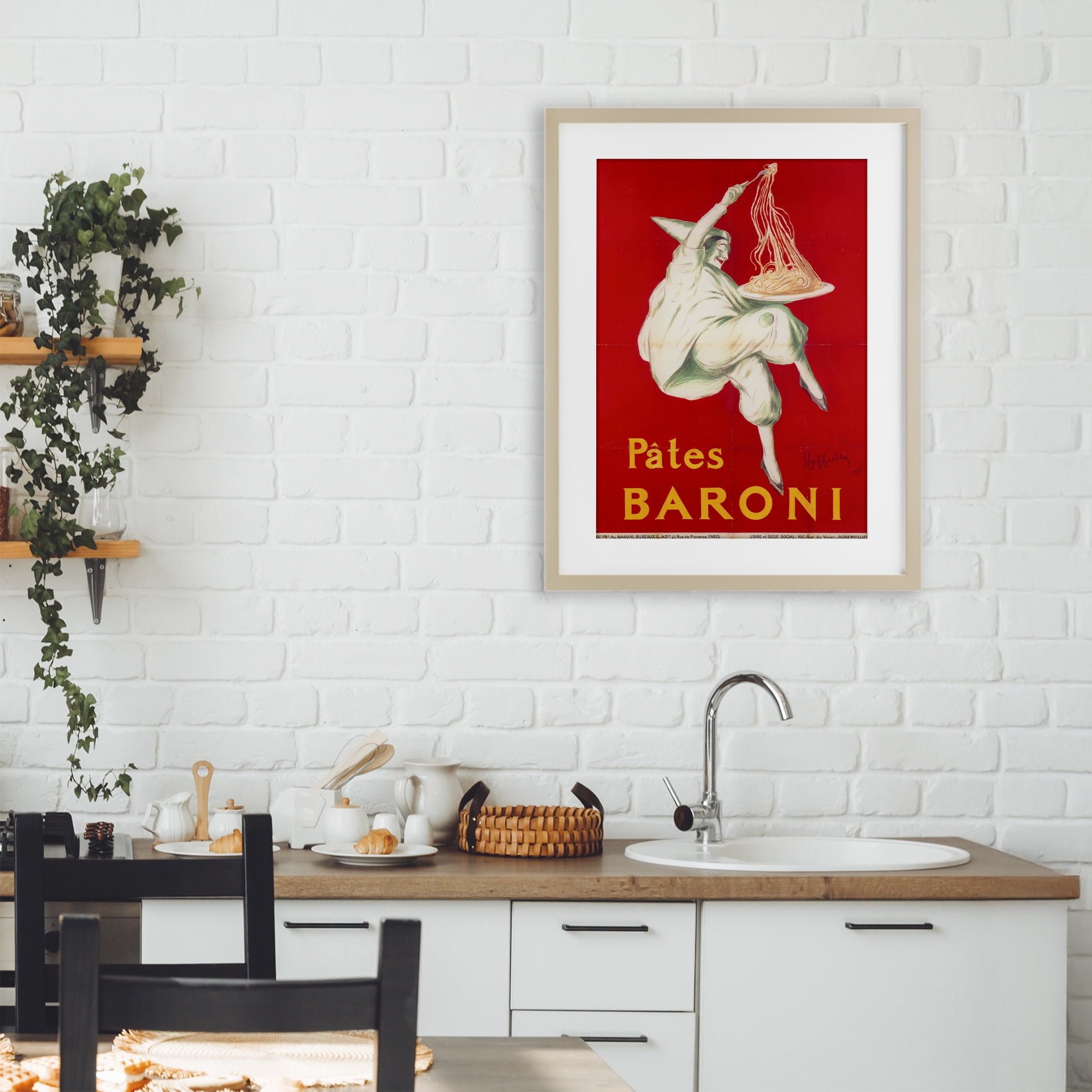 Stupell Industries Pates Baroni Advertisement Birch Framed Print Under Glass, design by Vintage Hustle