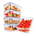 thumbnail image 1 of 10-Piece Glass Food Containers - Stackable Superior Glass Meal-prep Storage Containers, Newly Innovated Leakproof Locking Lids w/Air Hole, Freezer-to-Oven-Safe, 1 of 7