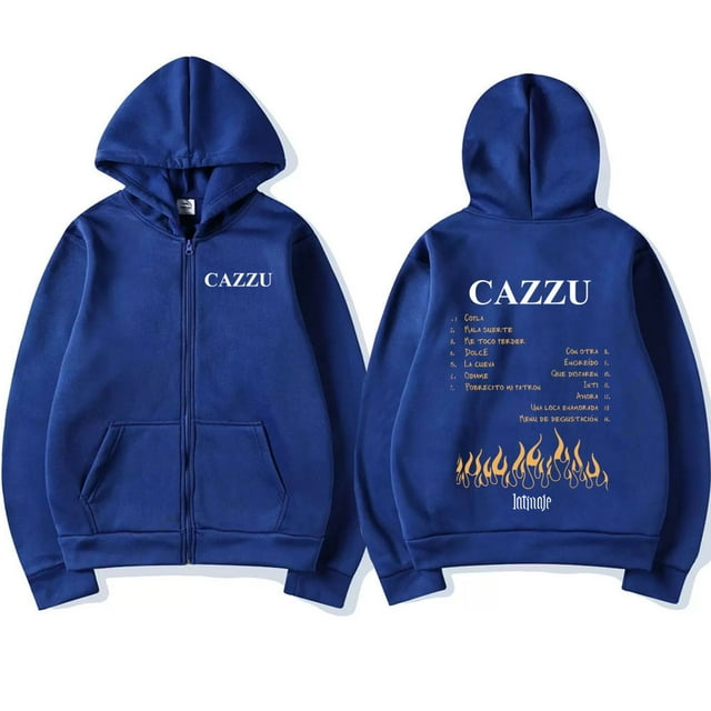 Cazzu Inspired Zip-Up Hoodie - Unisex Fleece Oversized Gothic Hip Hop Wear Winter,XS,5