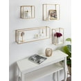 thumbnail image 4 of Kate and Laurel Mallory Wood and Metal Wall Shelf Set, White/Gold 4 Piece, 4 of 6
