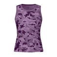 thumbnail image 4 of Women Basic Camisoles Casual Tank Tops Camo Color Block Print Round Neck Vest Summer Sleeveless Tops, 4 of 5