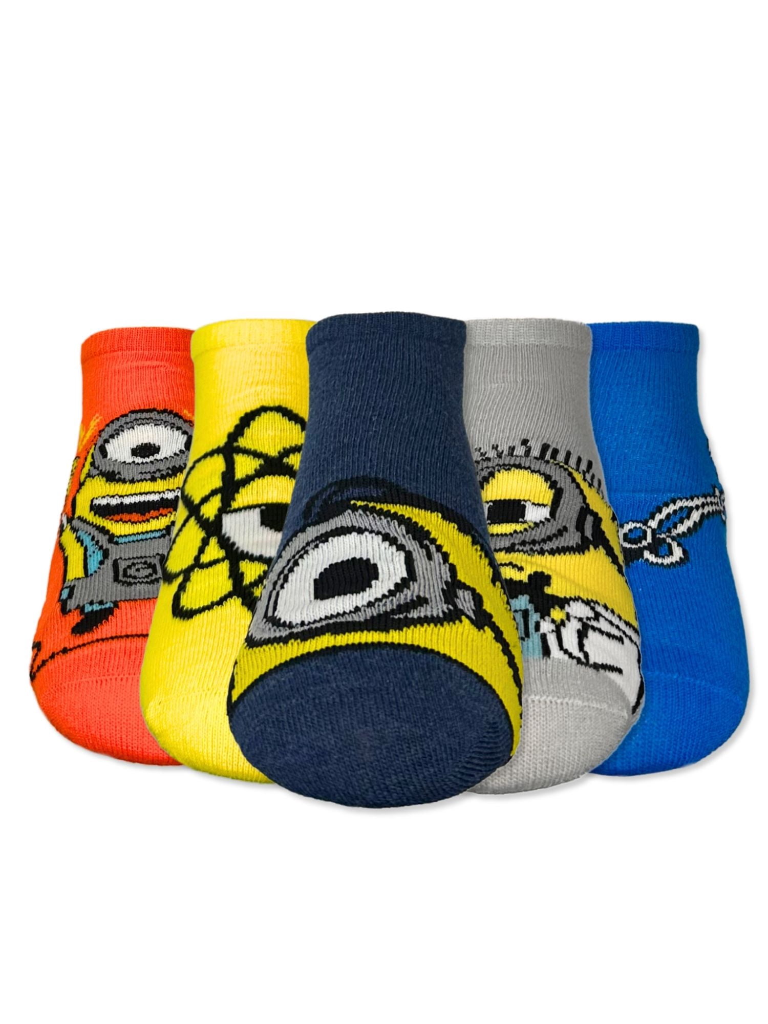 Minions Boys No-Show Socks, 5-Pack, Sizes S/M -M/L