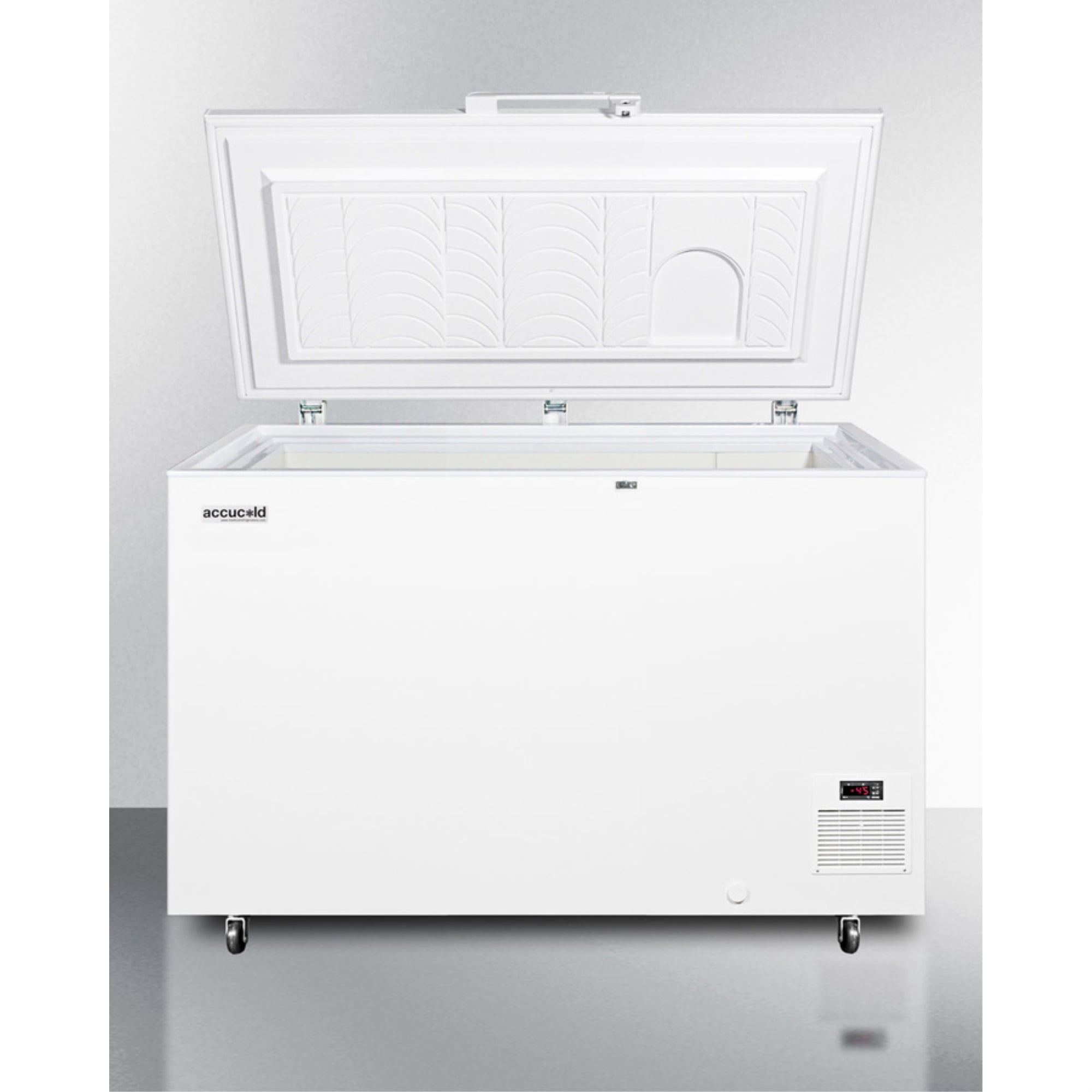-45 C capable laboratory chest freezer with digital thermostat and over 11 cu.ft. capacity