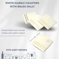 thumbnail image 6 of Lexi Home Square Real Marble Coasters with Brass Inlay Design - Set of 4, 6 of 6