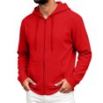 thumbnail image 2 of Zip Up Hoodie Men Long Sleeve Lightweight Solid Color Plain Hooded Sweatshirts Casual Fall Spring Track Jackets, 2 of 7