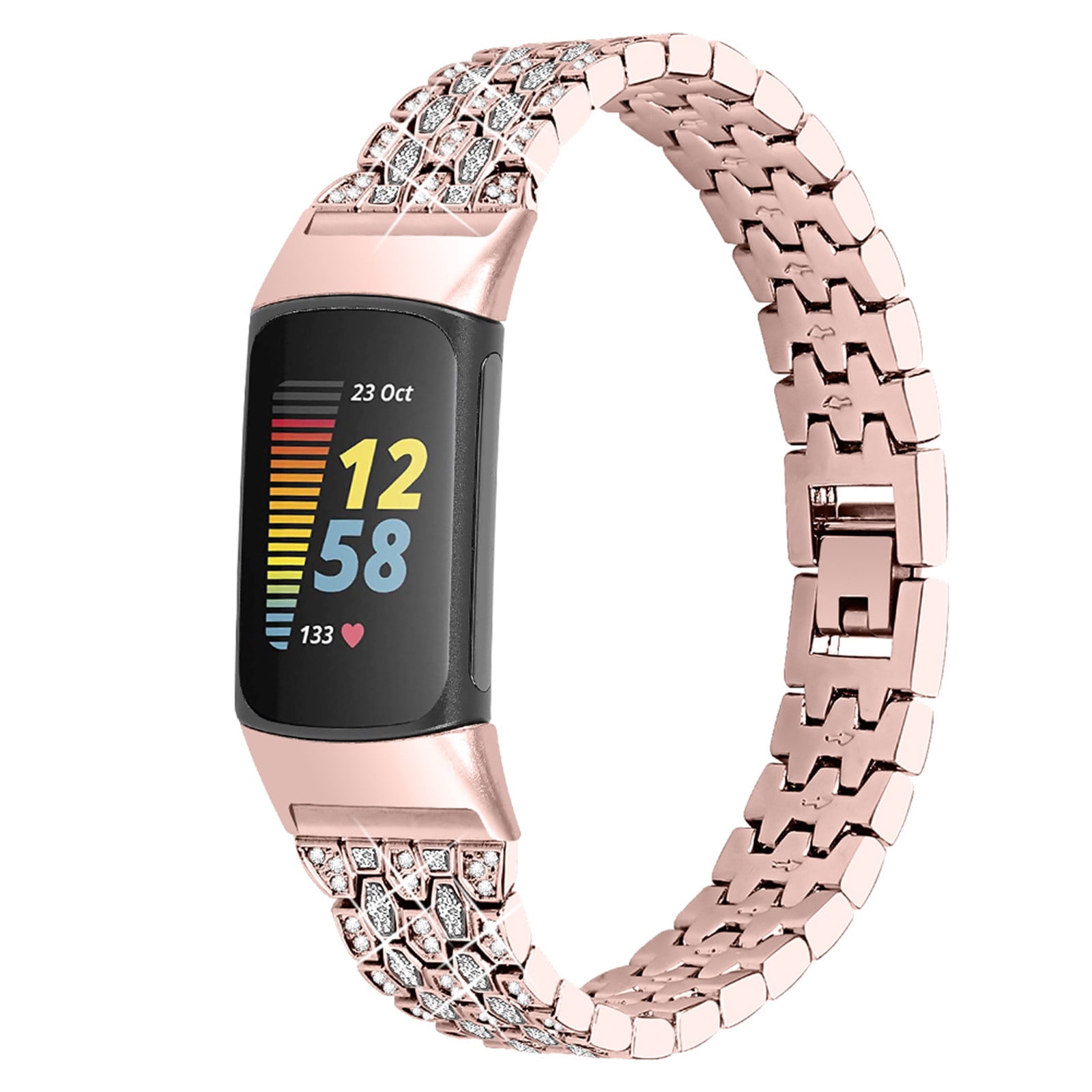 Fitbit FB409SBNDLSAM Charge 3 Rose Gold with Navy Bands and Bonus Black Band 