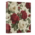 thumbnail image 2 of Red and White Roses 3 Ring Hardcover Binders 1.5in Round Rings for Letter-Size Folder Paper Organizer Pockets for Office Student Recipe, 2 of 9