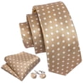 thumbnail image 2 of Corbata Barry.Wang con lunares, color caqui claro, marrón, 150 cm, 2 of 6