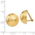 thumbnail image 3 of Real 14kt Yellow Gold Omega Clip 16mm Hammered Non-pierced Earrings; for Adults and Teens; for Women and Men, 3 of 3
