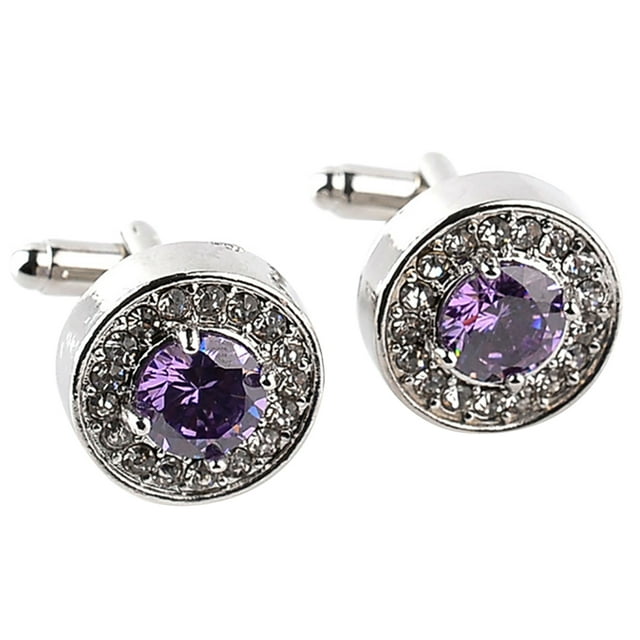 1 Paire de Boutons de Manchette Classiques en Alliage avec Strass Boutons de Manchette Ronds