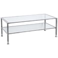 thumbnail image 1 of SEI Furniture Jaymes Glass Top Metal Coffee Table in Silver, 1 of 9