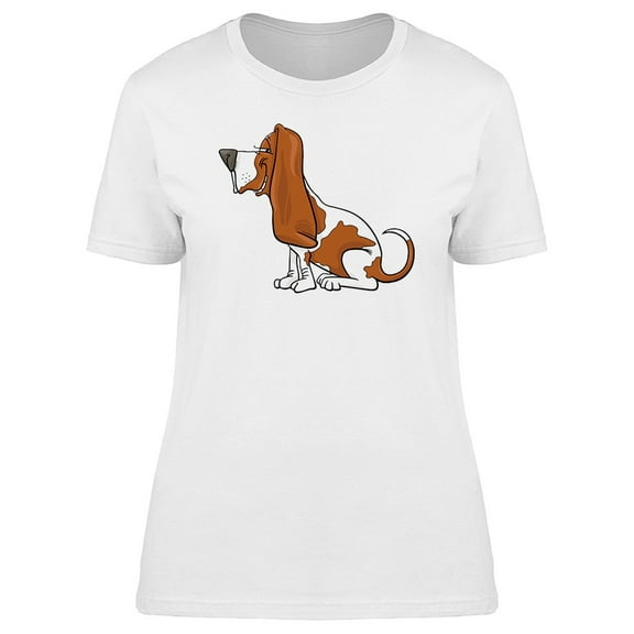 Funny Happy Dog Cartoon T-Shirt Women -Image by Shutterstock, Female XX-Large