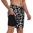thumbnail image 3 of Picia Black Leopard pattern Mens Swim Trunks with Compression Liner Stretch Beach Shorts Quick Dry with Zipper Pockets No-Chafing Board Shorts-X-Large, 3 of 9