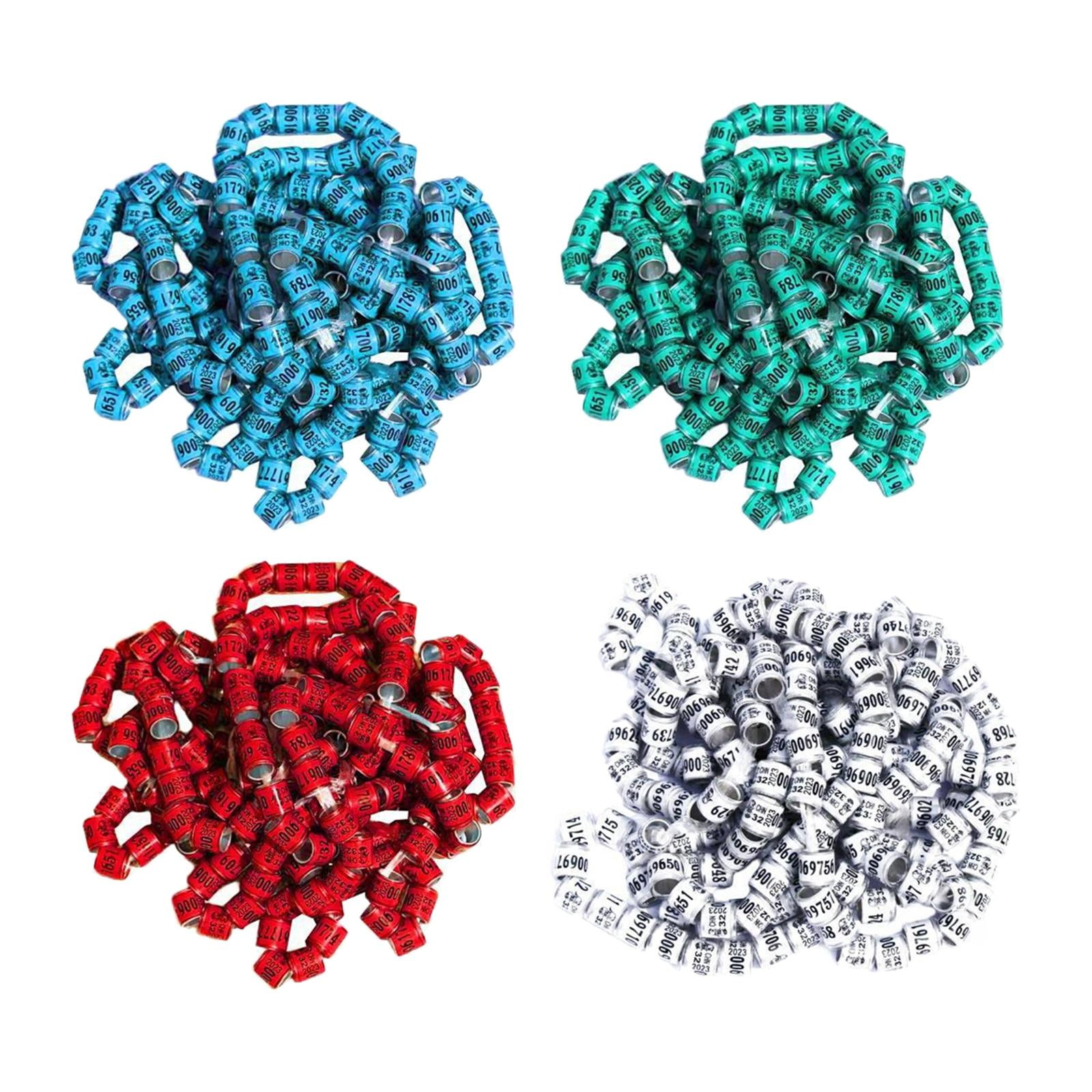 200pcs Reusable 2023 Aluminum Pigeon Leg Rings Number Bird Bands