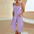 thumbnail image 2 of Nmmued Overalls for Women Loose Fit, Baggy Overalls for Women, Wide Leg Overalls for Women, Casual Jumpsuits for Women, Loose Jumpsuits for Women, Purple 3XL, 2 of 5