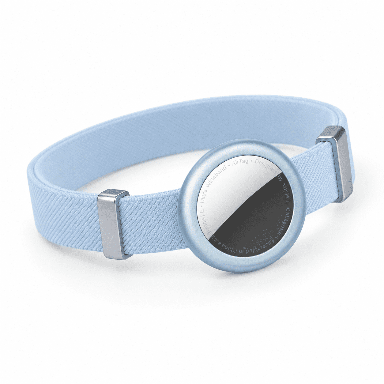 Sierra Blue M Cat Airtag Collar Safety Elastic Lightweight Anodized Aluminium Holder
