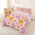 thumbnail image 3 of jejeloiu Pink Star Cat Polka Dot Full Size Comforter Sets Kids,Lovely Kitten Print Bedding Sets,Reversible,3 Pieces, 3 of 8
