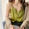 thumbnail image 2 of Lixiuxyad Tank Top Camisole Women's Sexy V Neck Satin Camisole With Lace Trim Casual Tank Top For Daily Wear Spring Summer Fashion Blouse(Green XXL), 2 of 3