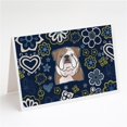 thumbnail image 1 of Blue Flowers English Bulldog Greeting Cards & Envelopes - Pack of 8, 1 of 1