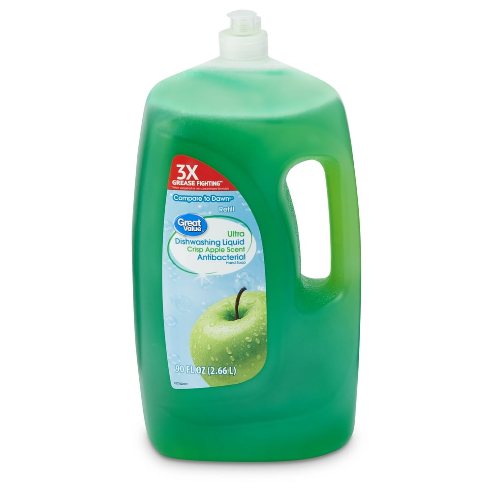 Great Value Ultra Concentrated Dishwashing Liquid, Crisp Apple Scent